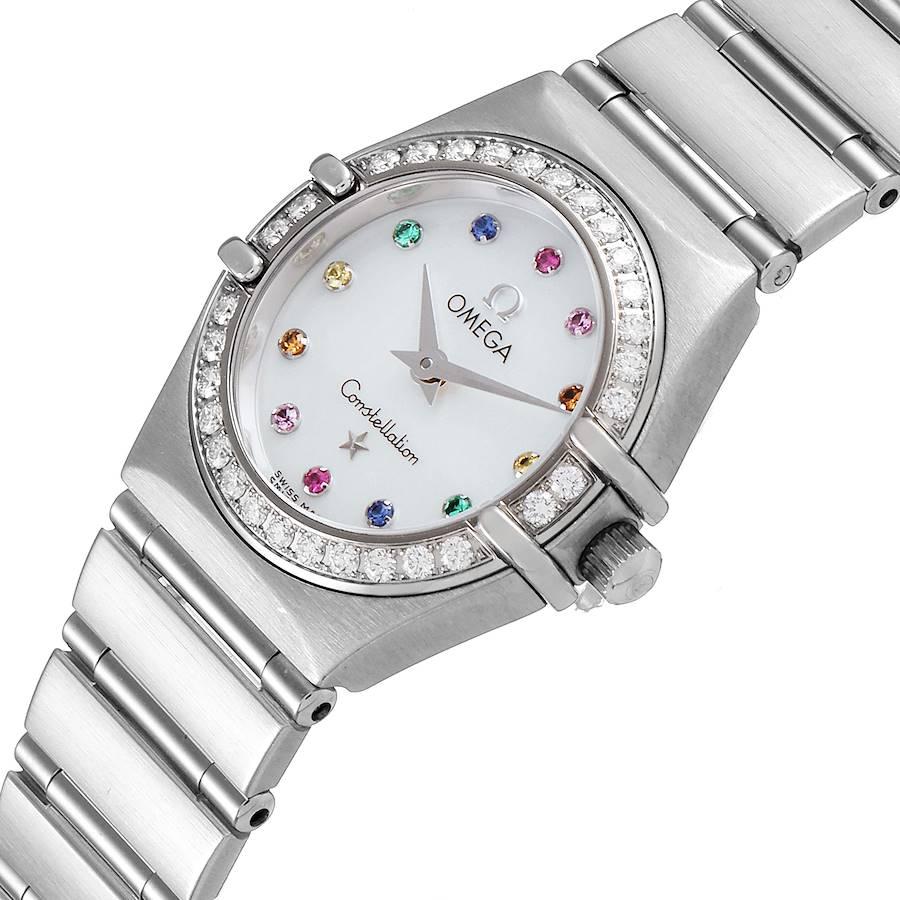 Omega Constellation Iris Steel Multi Stone Ladies Watch 1460.79.00 For Sale 2