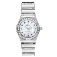 Omega Constellation Iris Damenuhr aus Stahl mit mehreren Steinen 1460.79.00