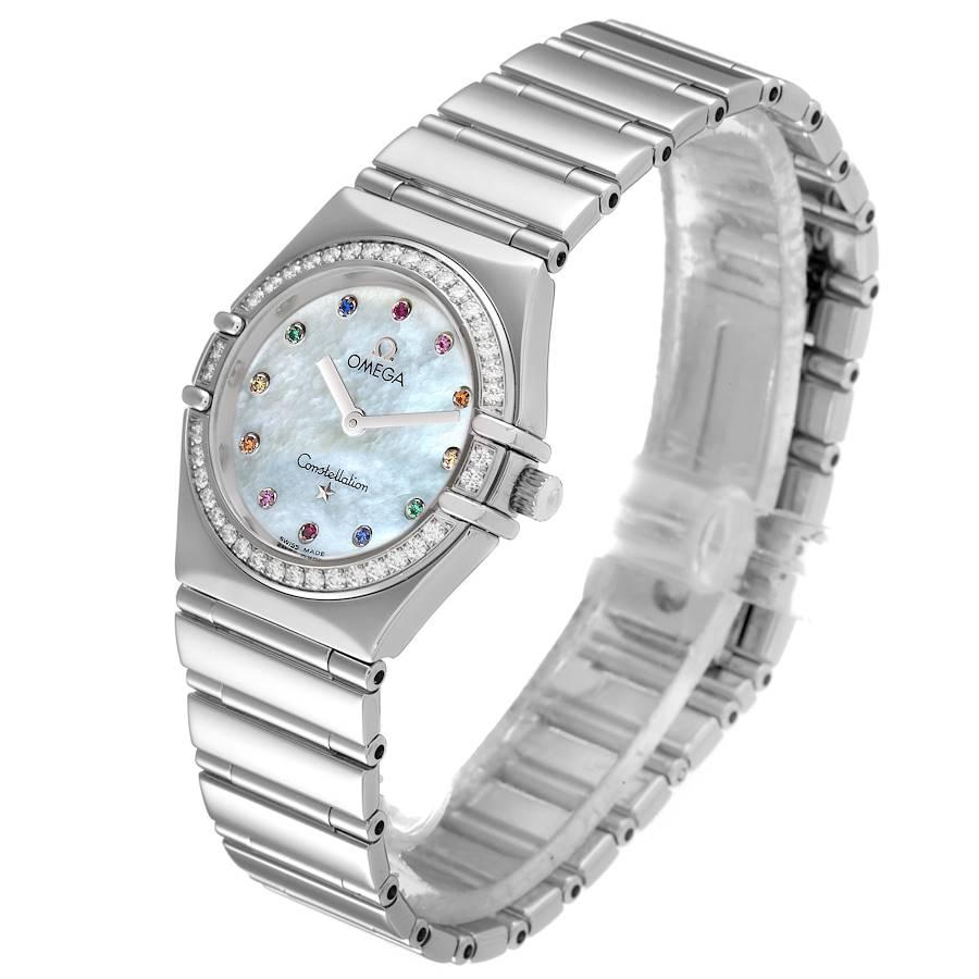 Women's Omega Constellation Iris Steel Multi Stone Ladies Watch 1475.79.00 For Sale