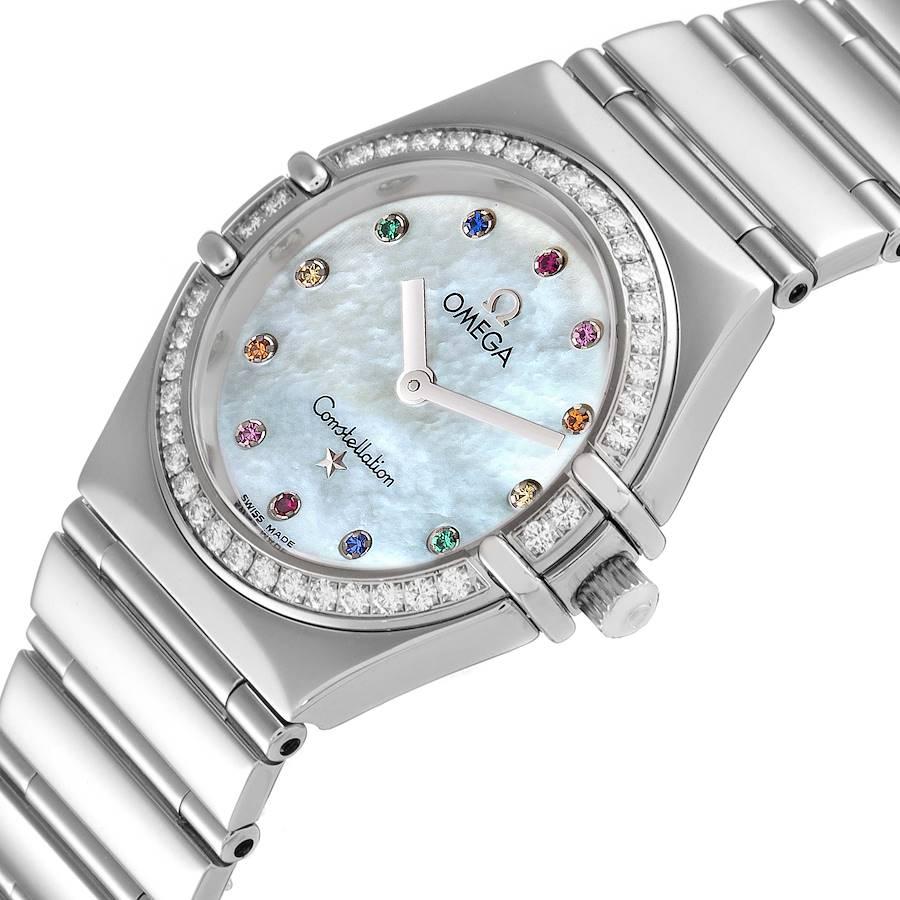 Omega Constellation Iris Steel Multi Stone Ladies Watch 1475.79.00 For Sale 1