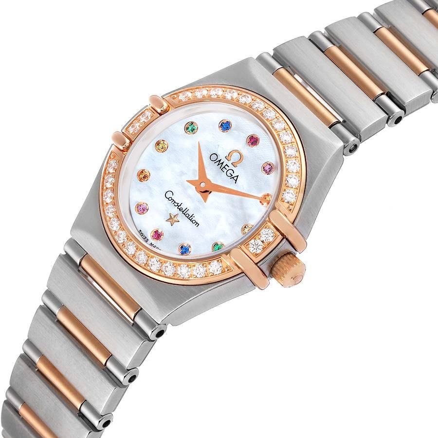 Omega Constellation Iris Steel Rose Gold MOP Diamond Ladies Watch 1360.79.00 1