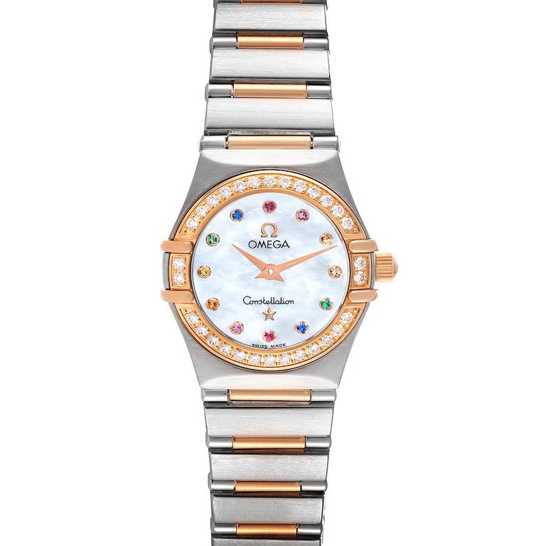 Omega Constellation Iris Steel Rose Gold MOP Diamond Ladies Watch 1360.