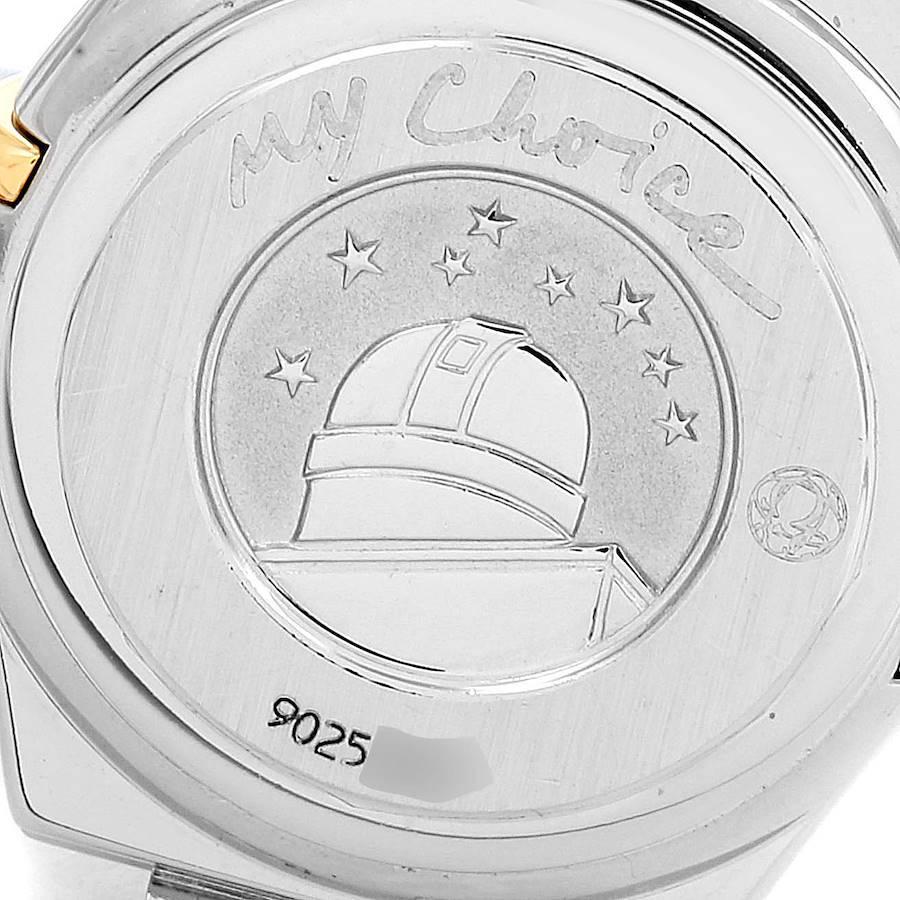 Omega Constellation Iris Steel Yellow Gold Multi Stone Watch 1365.79.00 Card In Excellent Condition For Sale In Atlanta, GA