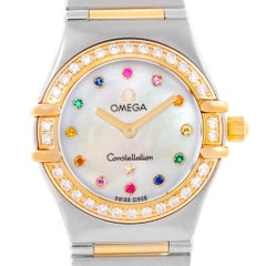 Omega Constellation Iris Steel Yellow Gold Multi Stone Watch 1365.79.00