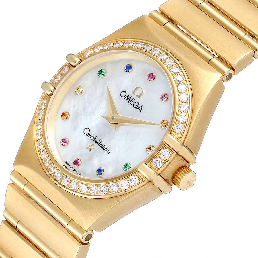 Omega Constellation Iris Yellow Gold Multi Stone Watch 1177.79.00 Box Card 1