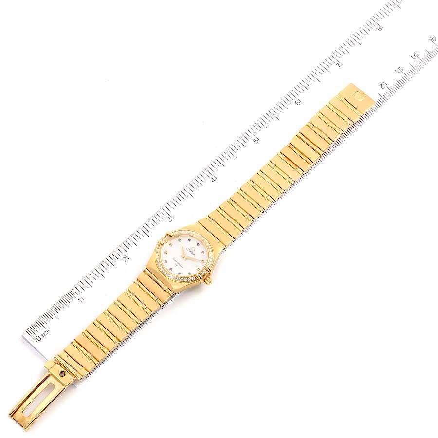 Omega Constellation Iris Yellow Gold Multi Stone Watch 1177.79.00 Box Card 4