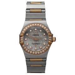 OMEGA CONSTELLATION Ladies 18K Rose Gold, SS & Factory Diamond Watch - Mint