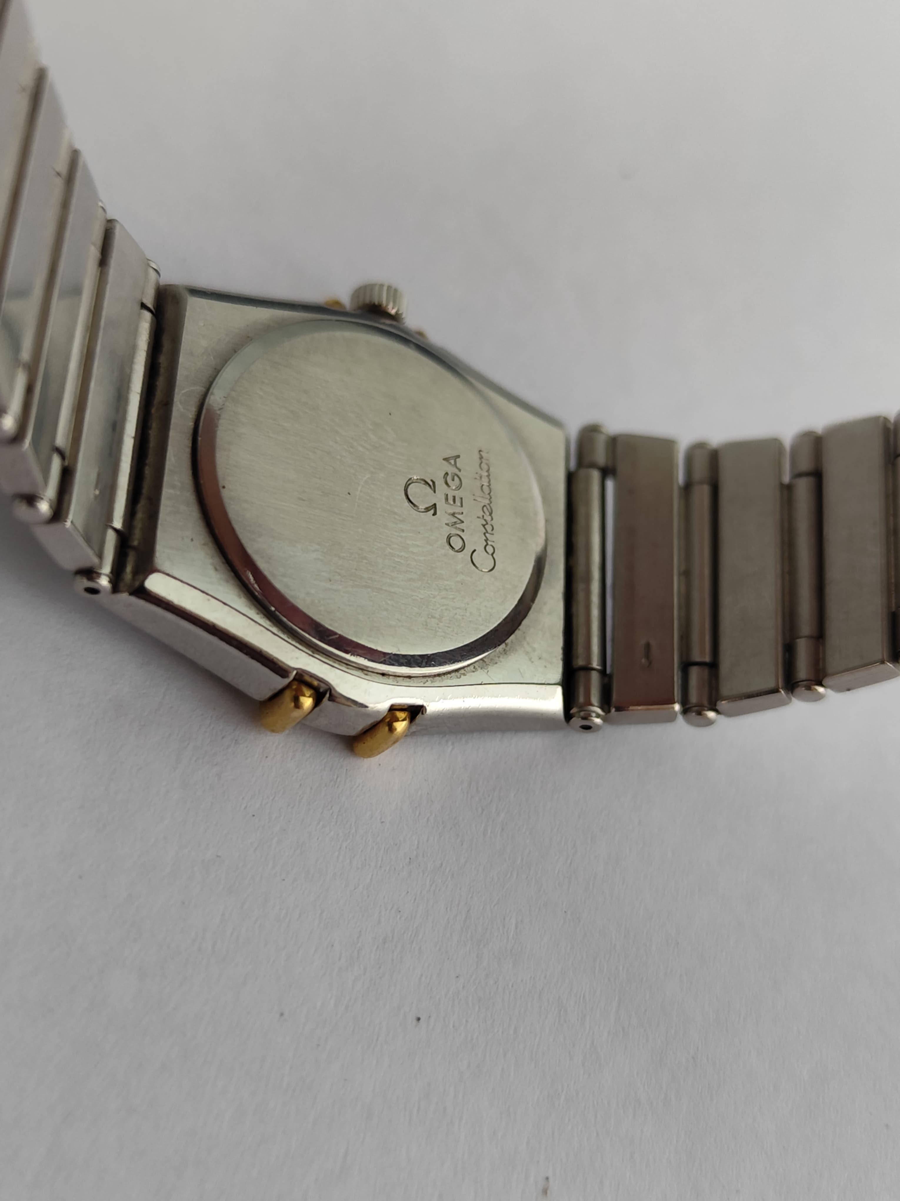 Omega Constellation Ladies 7951080 Manhattan 18K Gold Steel Ladies Watch For Sale 6