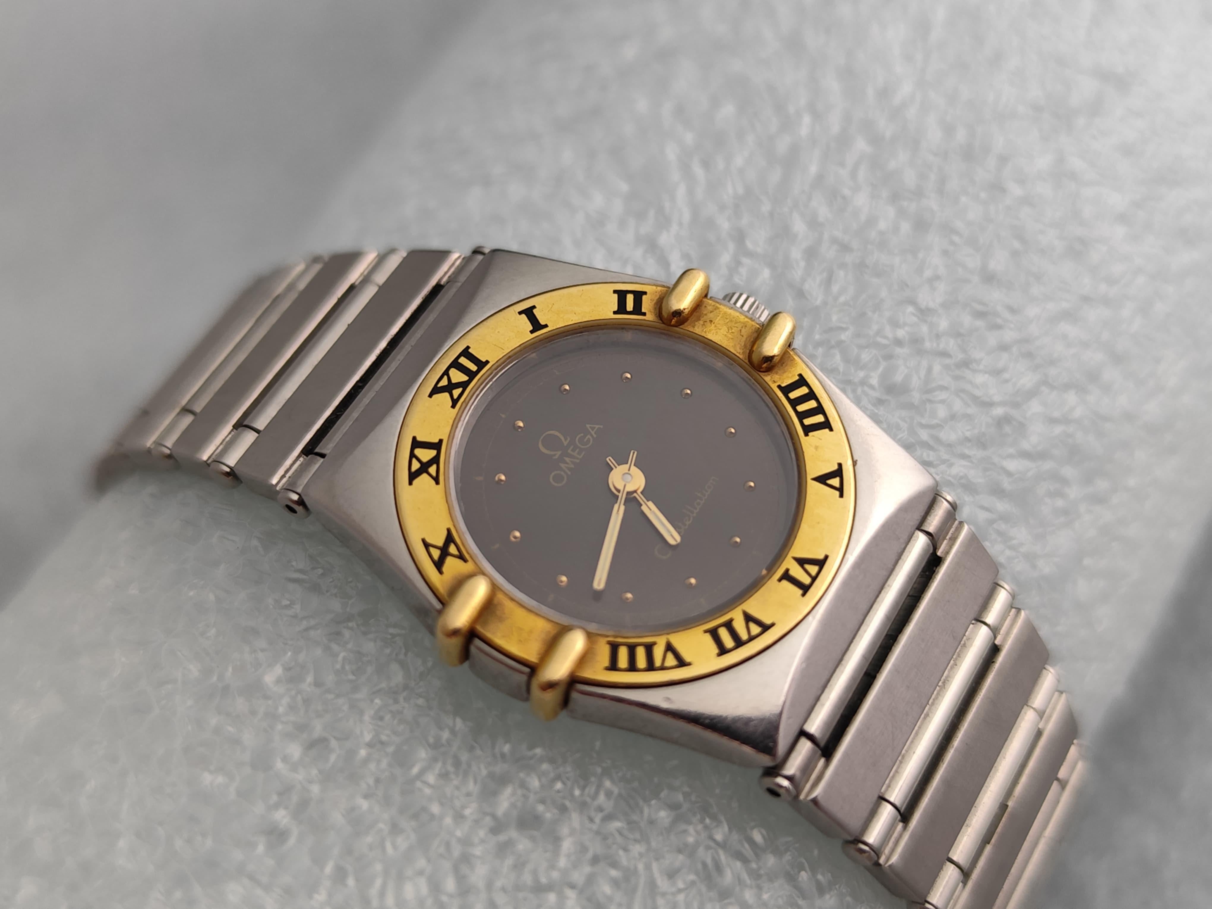 Omega Constellation Ladies 7951080 Manhattan 18K Gold Steel Ladies Watch For Sale 1