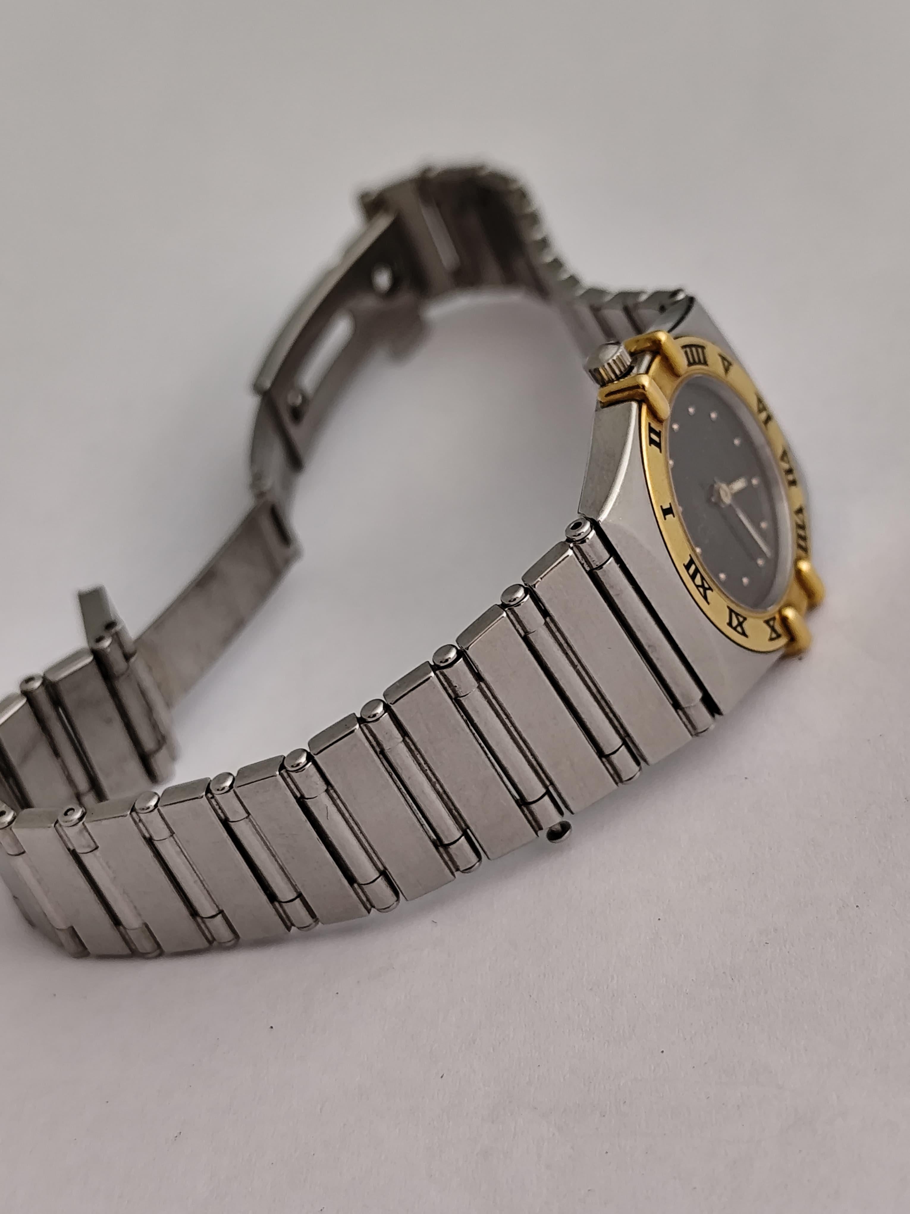 Omega Constellation Ladies 7951080 Manhattan 18K Gold Steel Ladies Watch For Sale 4