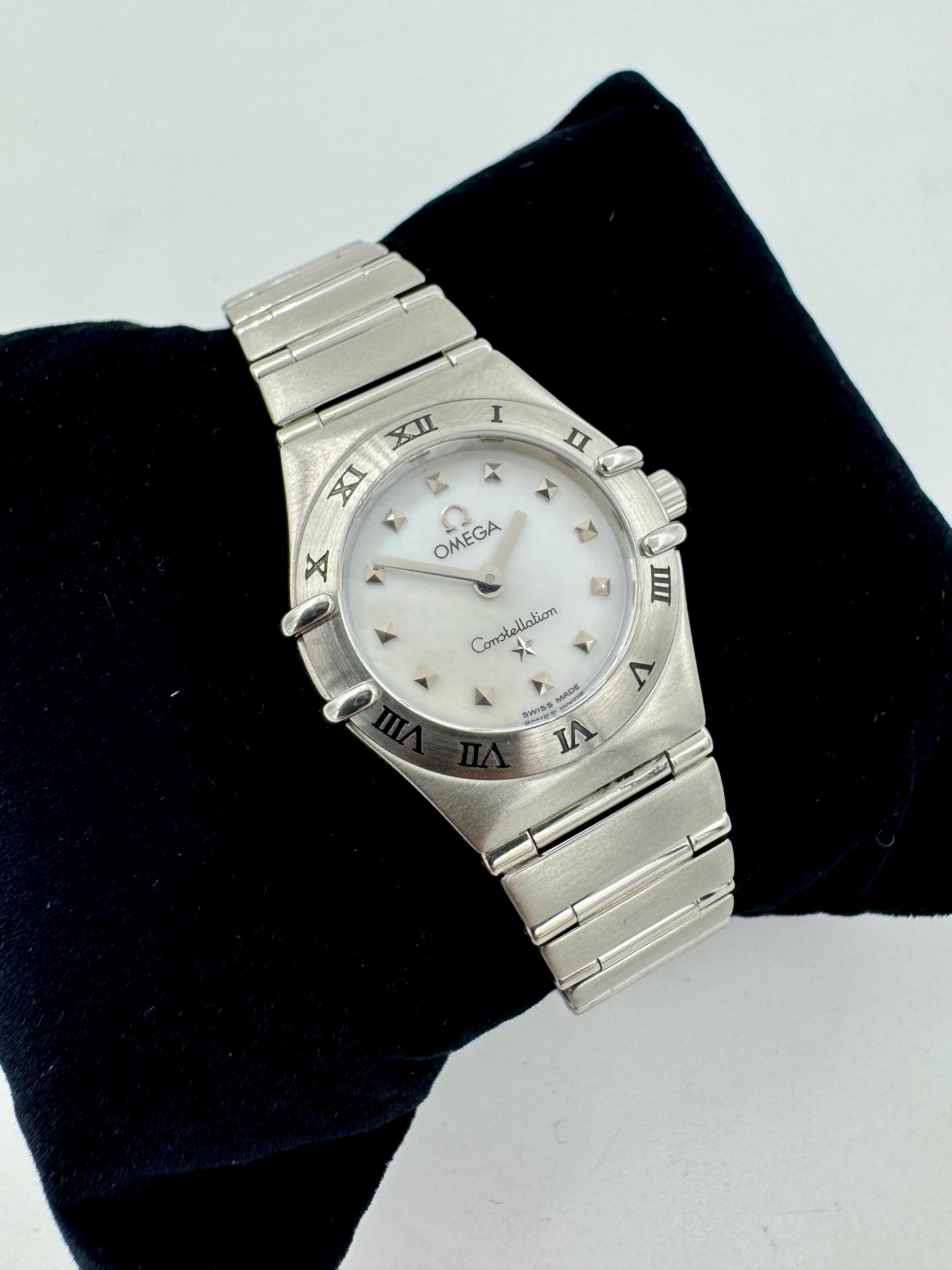 Omega Constellation Ladies Mother Of Pearl Dial Quartz Stainless Wristwatch For Sale 9