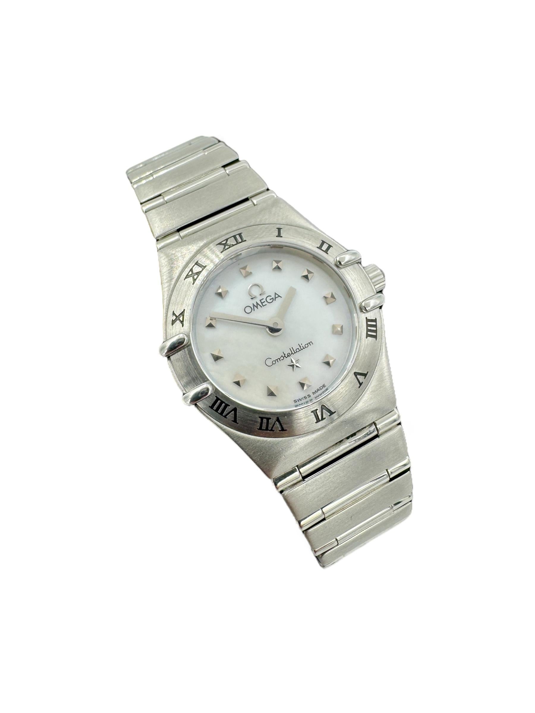 Women's Omega Constellation Ladies Mother Of Pearl Dial Quartz Stainless Wristwatch For Sale