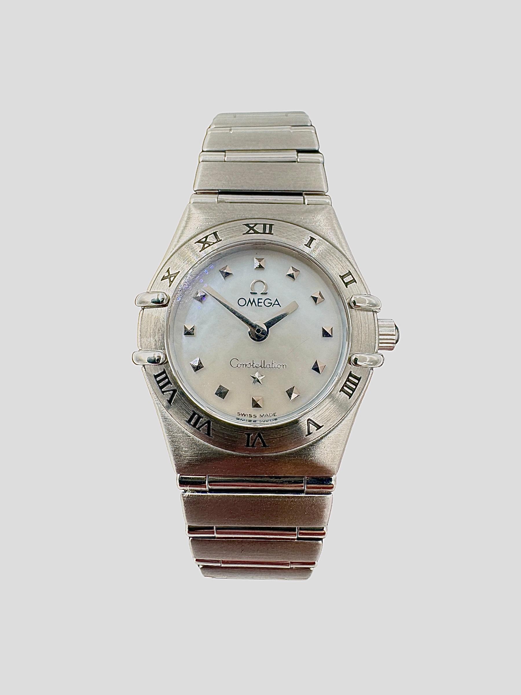 Omega Constellation Ladies Mother Of Pearl Dial Quartz Stainless Wristwatch For Sale 1