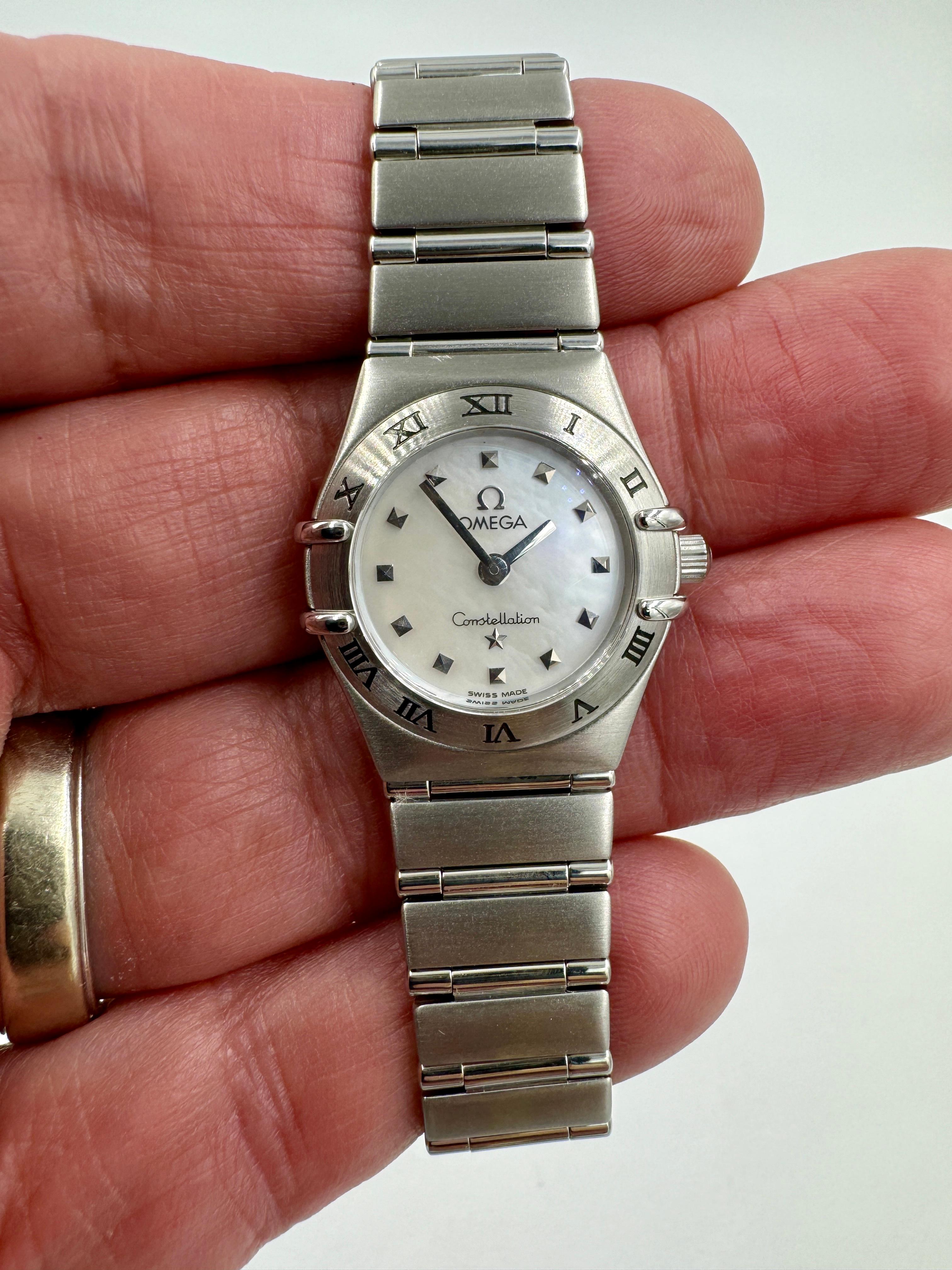 Omega Constellation Ladies Mother Of Pearl Dial Quartz Stainless Wristwatch For Sale 2