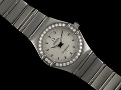 OMEGA CONSTELLATION Ladies SS Steel & Factory Diamond Watch - Mint with Warranty