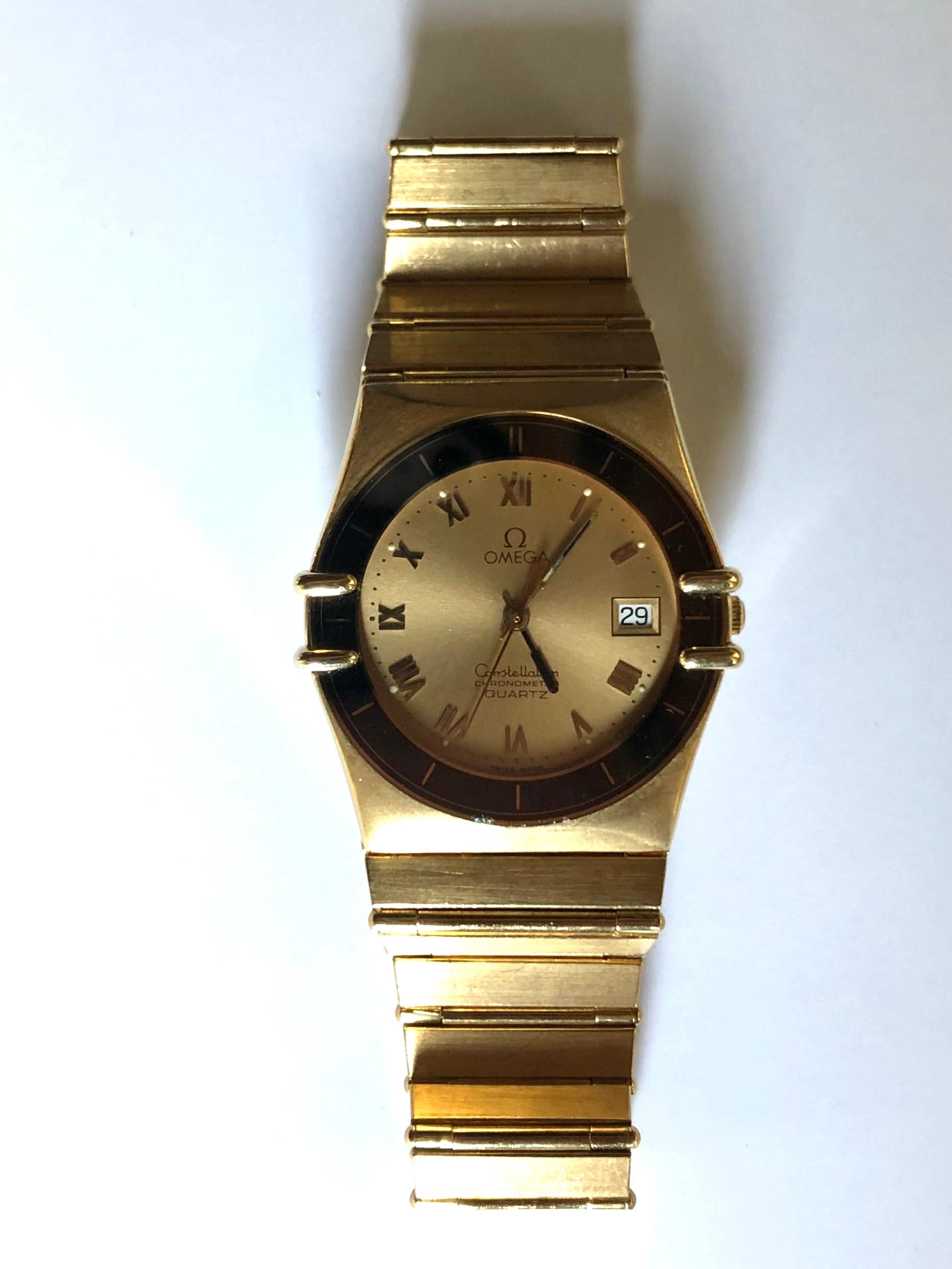 omega constellation manhattan gold