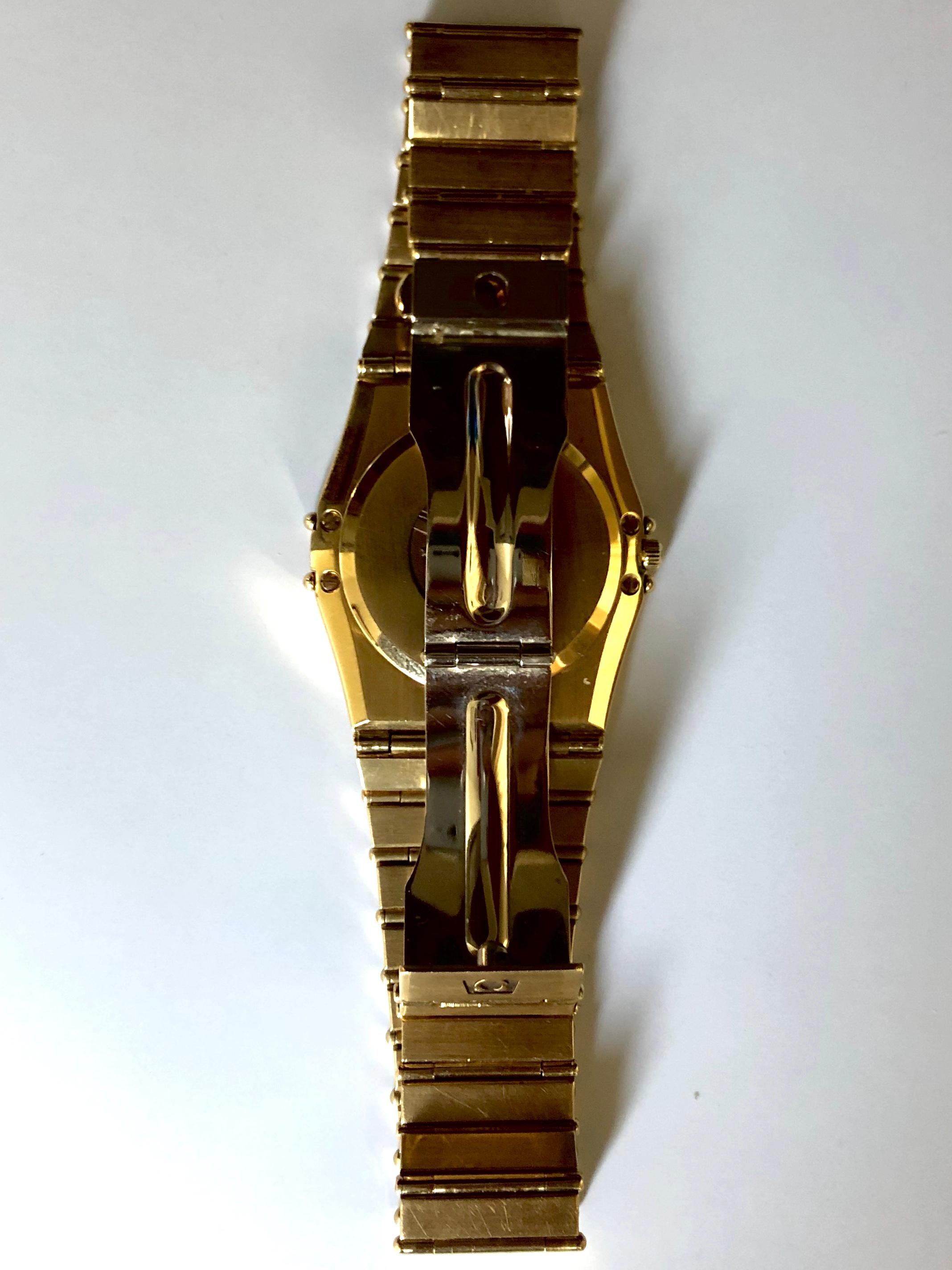 Women's or Men's Omega Constellation Manhattan Watch Full 18 Karat Yellow Gold