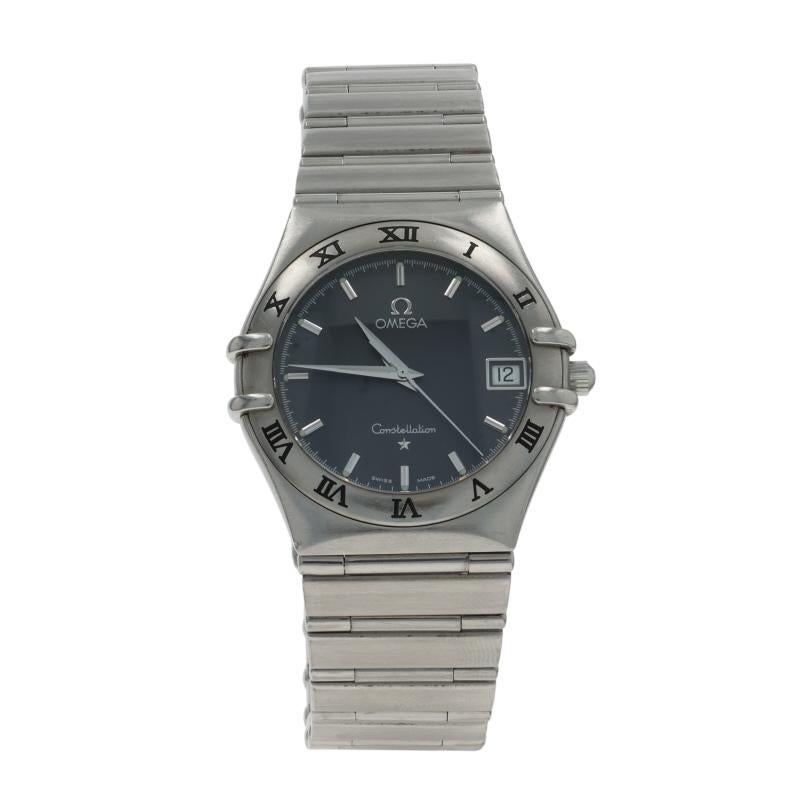 Marke: Omega
Modell: Konstellation
Modellnummer: 1512.40.00
Uhrwerk: Quarz
Garantie: 1 Jahr
Uhrwerk-Hersteller: Schweiz
Zifferblattfarbe: Grau

Metallgehalt: Rostfreier Stahl

Verschluss-Typ: Fold-Over-Verschluss
Merkmale: Bindestriche und römische