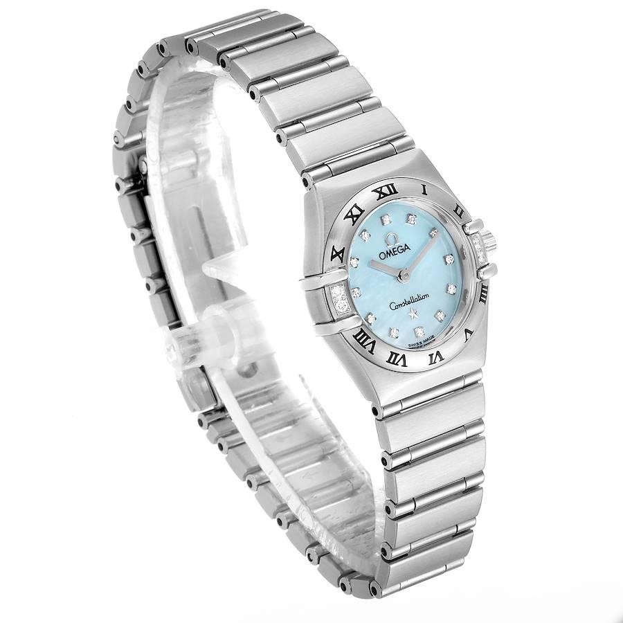 Omega Constellation Mini Blaue MOP Diamanten Damenuhr 1567.86.00 im Zustand „Hervorragend“ im Angebot in Atlanta, GA