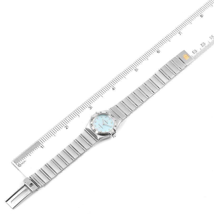 Omega Constellation Mini Blaue MOP Diamanten Damenuhr 1567.86.00 im Angebot 5
