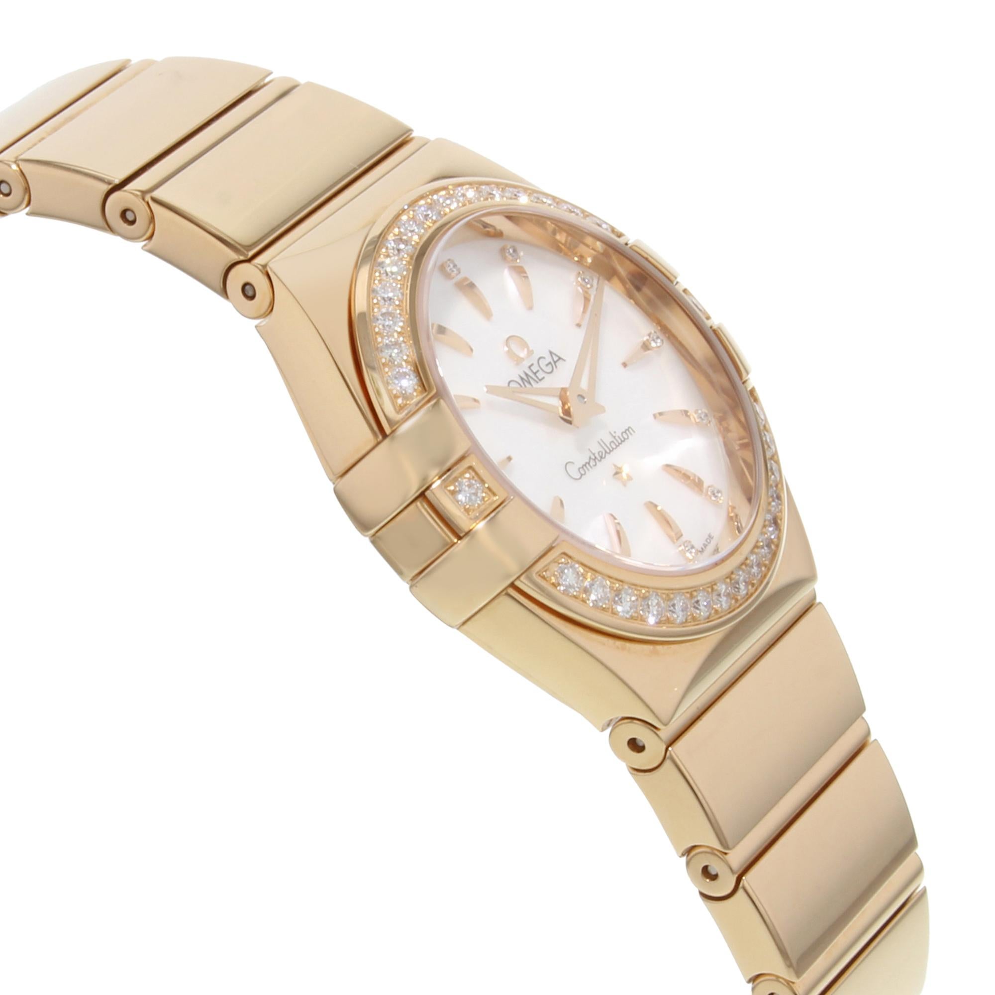 Men's Omega Constellation MOP Dial Diamond 18K Gold Ladies Watch 123.55.27.60.55.006