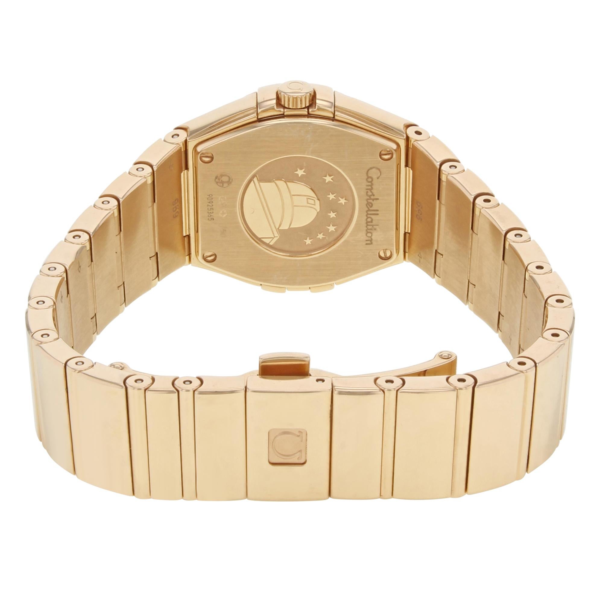 Omega Constellation MOP Dial Diamond 18K Gold Ladies Watch 123.55.27.60.55.006 1