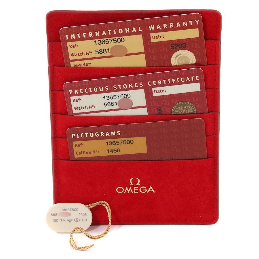 Omega Constellation MOP Dial Diamond Ladies Watch 1365.75.00 Box Card 5