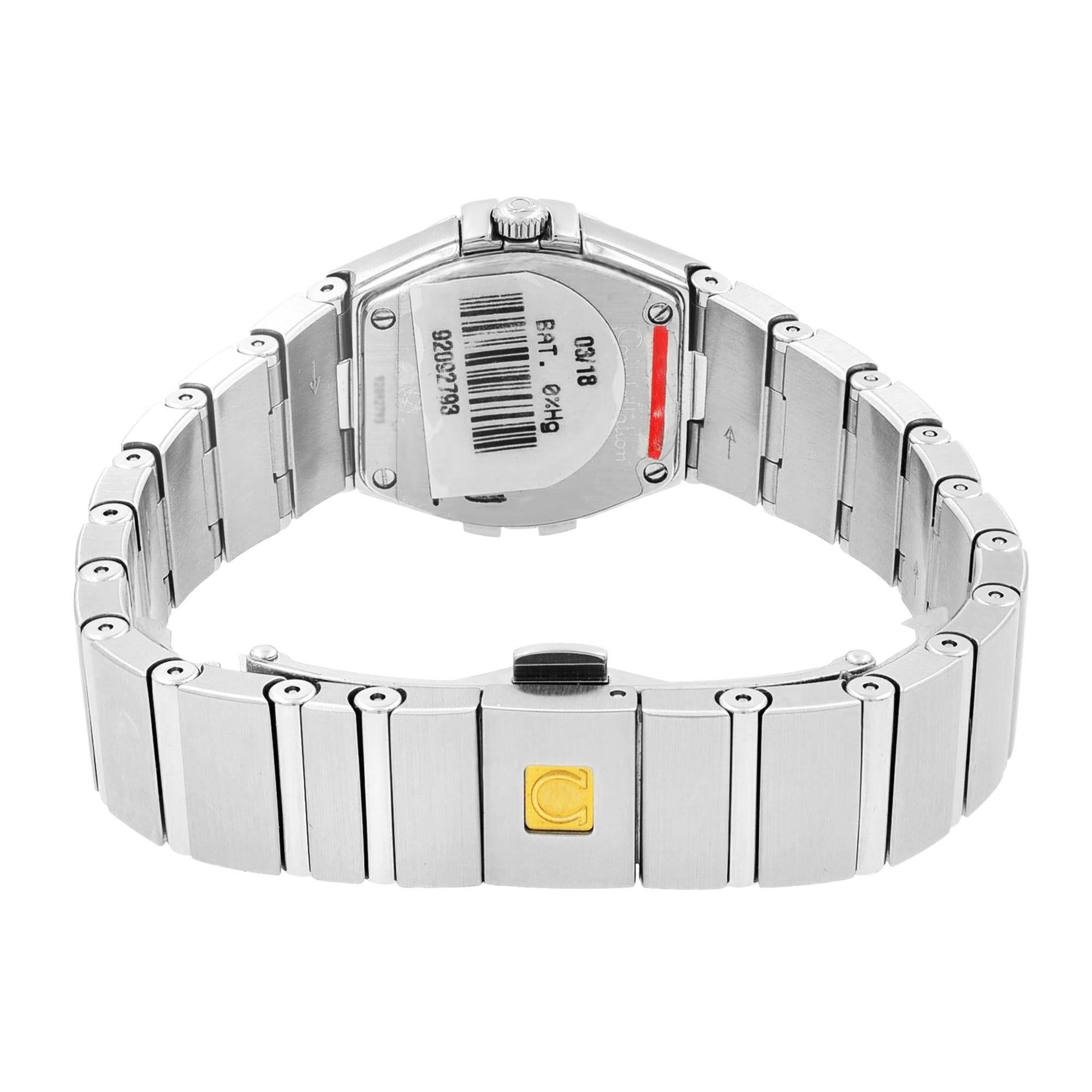 Omega Constellation MOP Dial Steel Diamond Quartz Watch 123.15.24.60.55.002 2