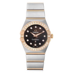 Omega Constellation MOP Diamond Steel Rose Gold Watch 123.25.24.60.63.001