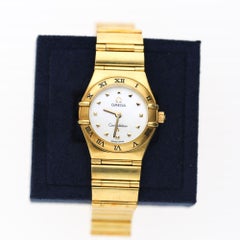 Omega Constellation My Choice 18K Gold Mother of Pearl Quartz Watch w Papers