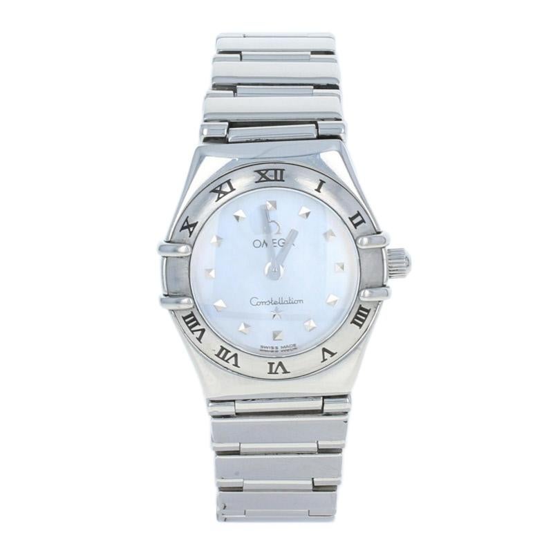 This is an authentic Omega wristwatch. The watch has been professionally serviced and comes with a one-year warranty along with a generic presentation box.

Brand: Omega Constellation My Choice 
Metal Content: Stainless Steel 
Movement: Quartz