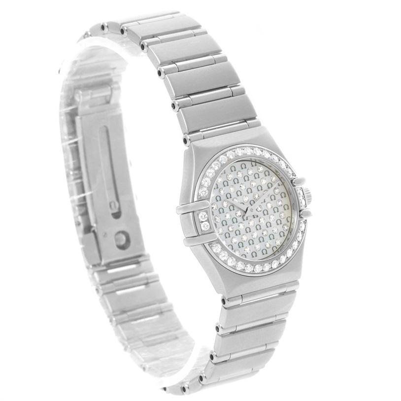Brilliant Cut Omega Constellation My Choice Mini Diamond Steel Watch 1455.77.00