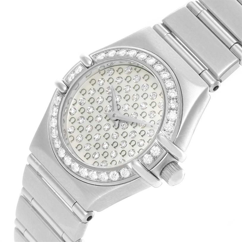 Omega Constellation My Choice Mini Diamond Steel Watch 1455.77.00 In Excellent Condition In Atlanta, GA