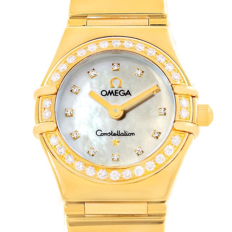 Omega Constellation My Choice Mini Gold Diamond Ladies Watch 1164.75.00 For  Sale at 1stDibs | omega my choice constellation ladies