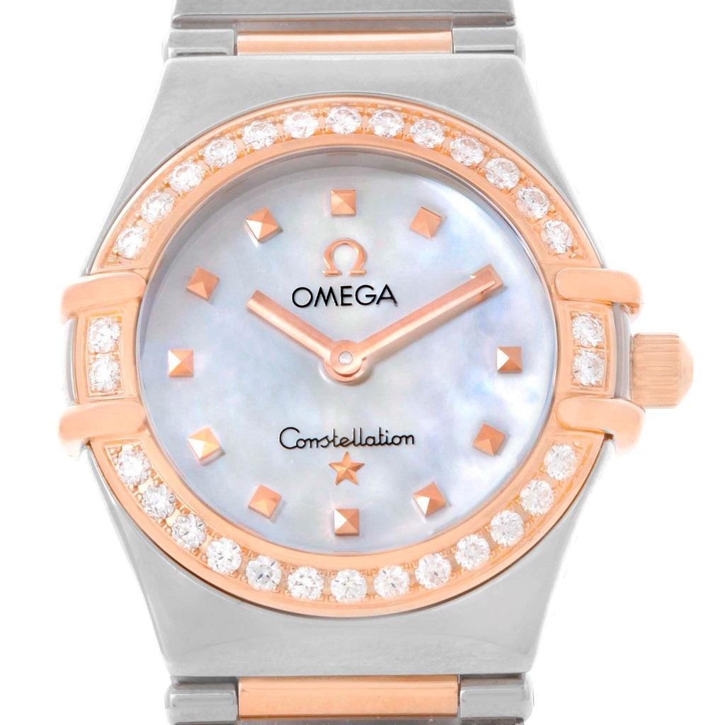 Omega Constellation My Choice Mini Mother of Pearl Diamond Dial Watch 1368.71.00 1