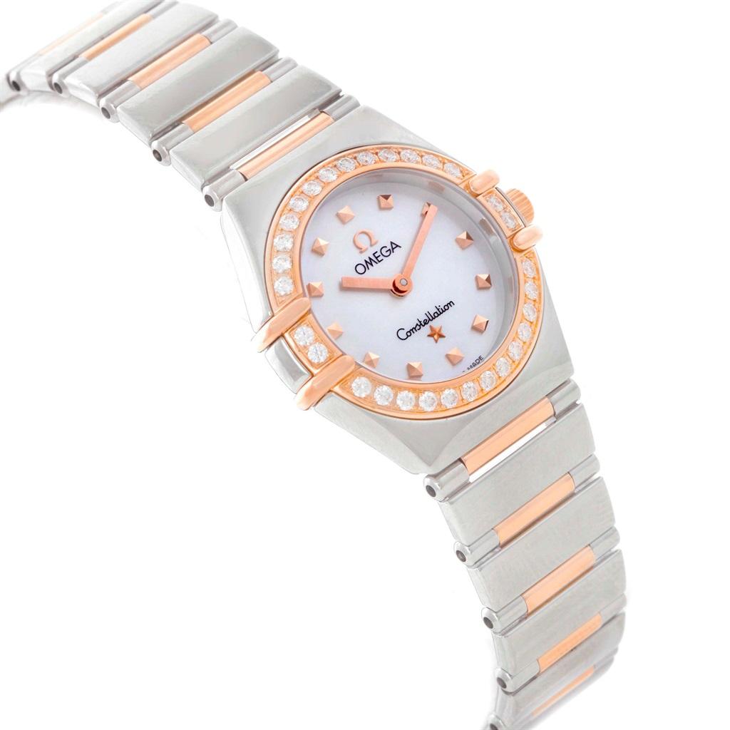 Omega Constellation My Choice Mini Mother of Pearl Diamond Dial Watch 1368.71.00 2