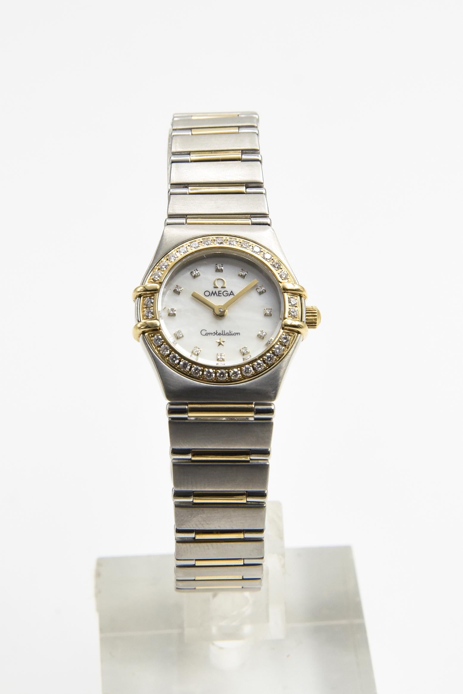 Omega Constellation My Choice Steel Gold Diamond Mini Ladies Watch For Sale 7