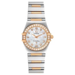 Omega Constellation My Choice Steel Rose Gold Diamond Watch 1360.75.00
