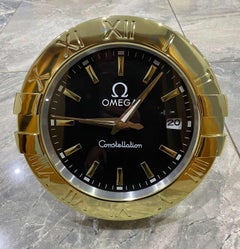 Omega Constellation Officially Certified Black & Gold Wall Clock