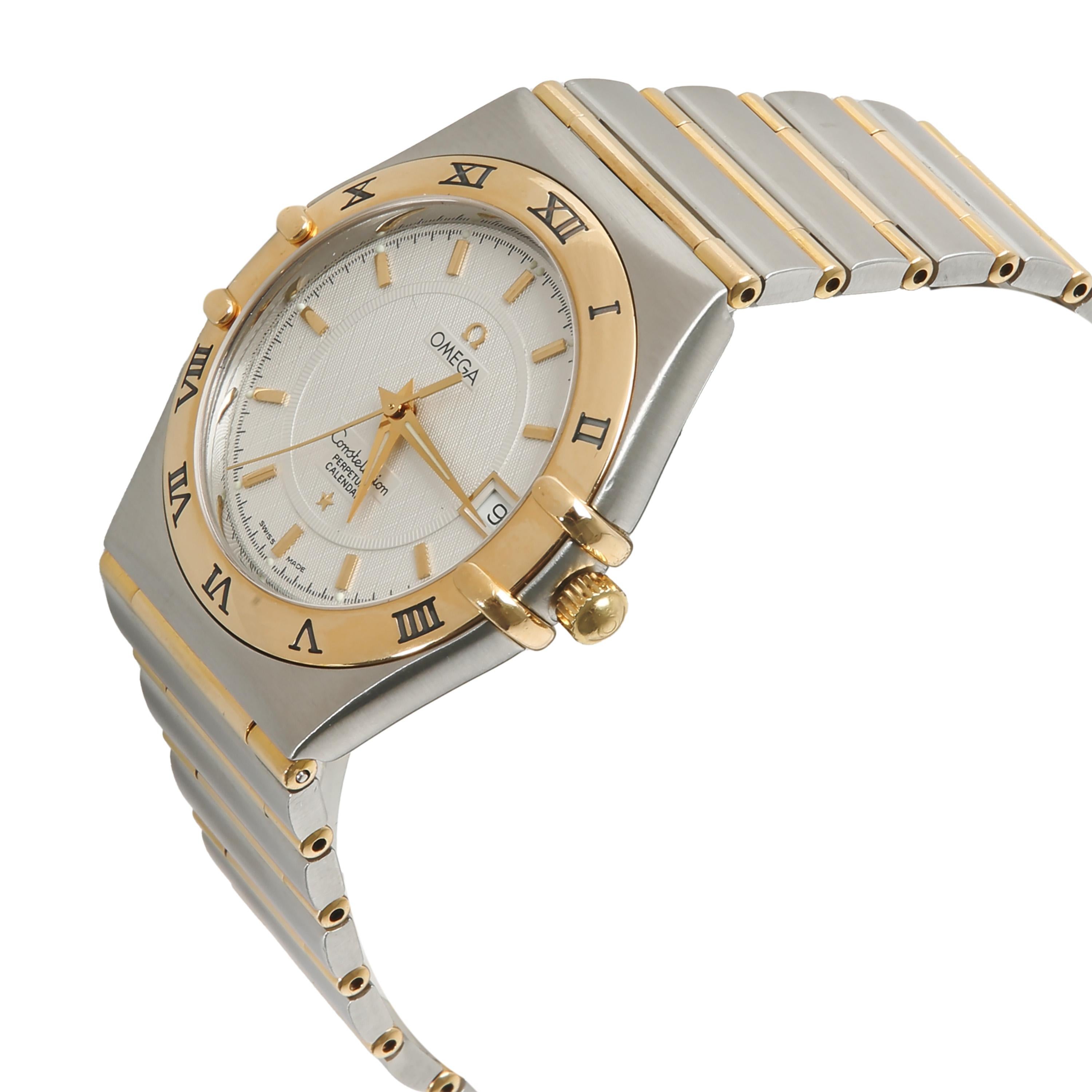 Omega Constellation Perpetual Calendar 1252.30.00 Men's Watch in 18kt Stainless In Excellent Condition In New York, NY