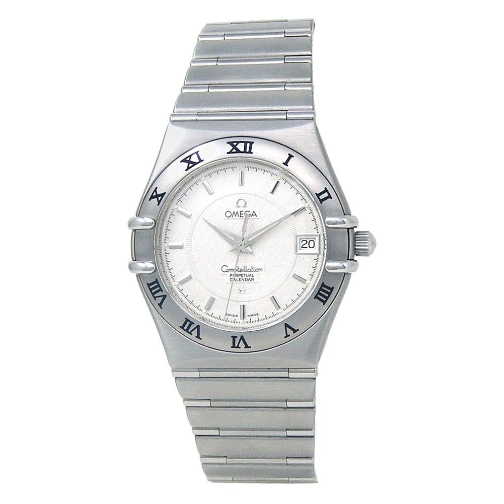 Omega Constellation Perpetual Calendar Stainless Steel Watch Quartz 1552.30.00 For Sale