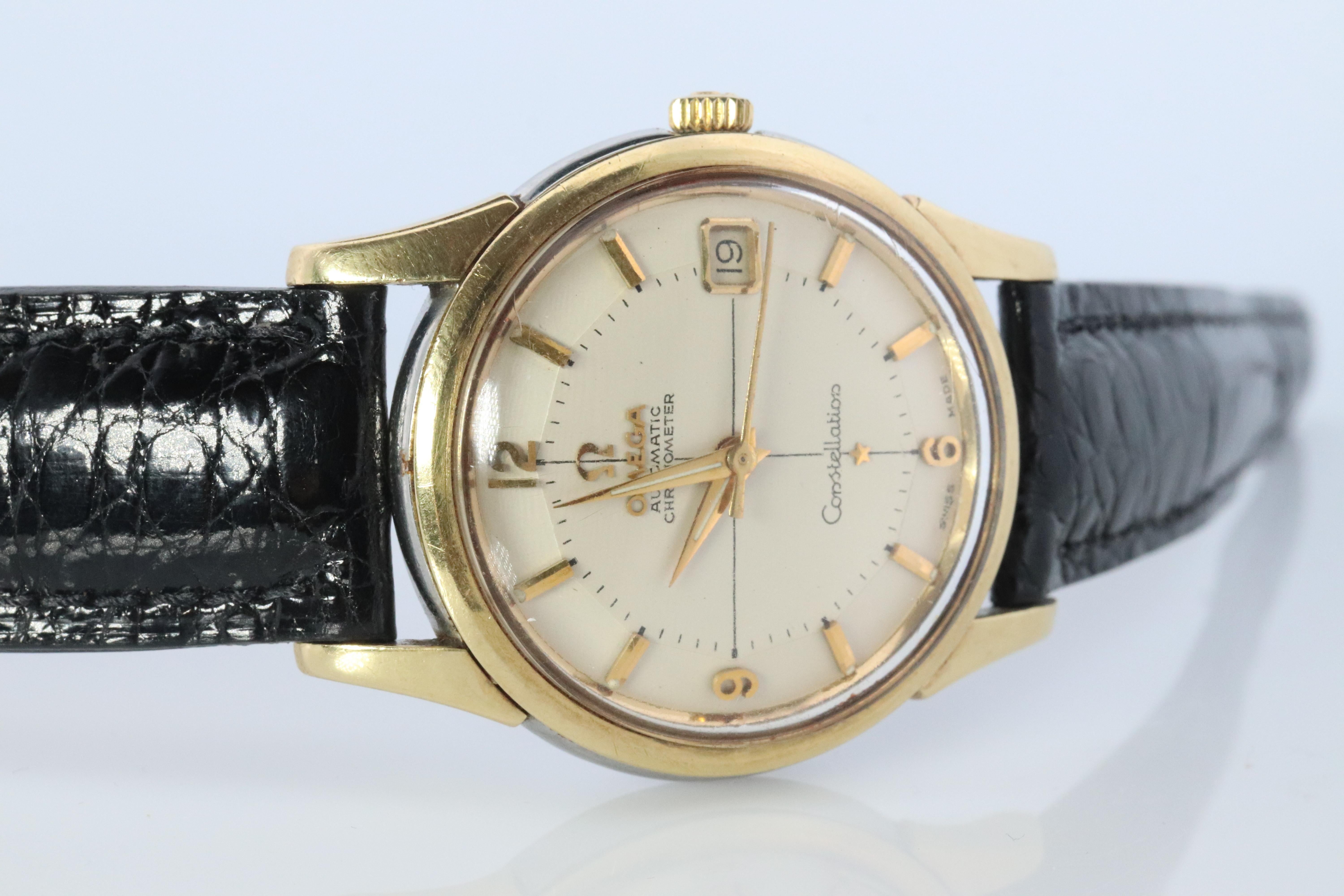 OMEGA Constellation Pie Pan Automatic Mens Watch. Ref 14393 SS and Yellow Gold. For Sale 1