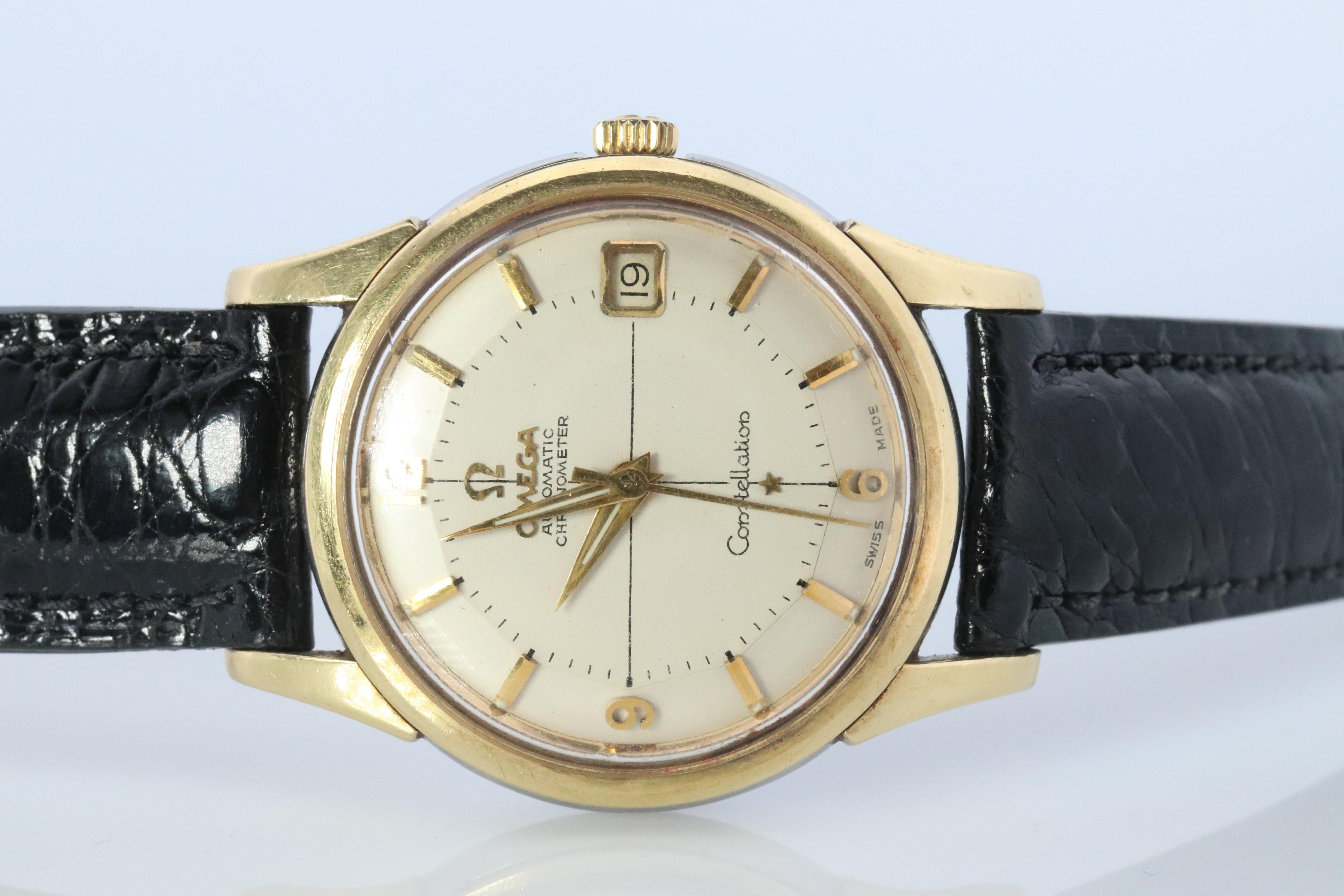OMEGA Constellation Pie Pan Automatic Mens Watch. Ref 14393 SS and Yellow Gold. For Sale 3