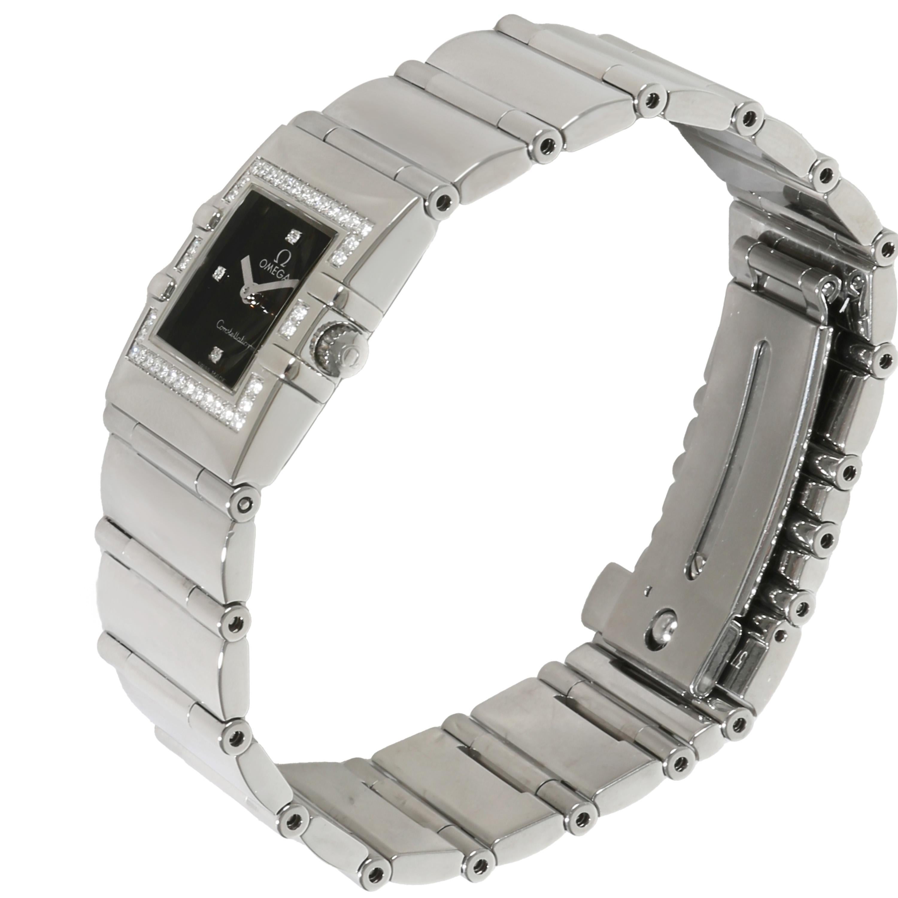 Omega Constellation Quadra 1528.46.00 Women's Watch in  Stainless Steel In Excellent Condition For Sale In New York, NY