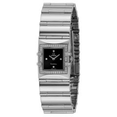 Omega Constellation Quadra Diamond Black Mother of Pearl Women's Watch, 1528.46