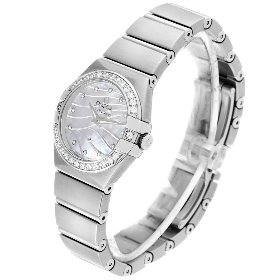 Women's Omega Constellation Quartz 24 MOP Diamond Watch 123.15.24.60.55.006 For Sale