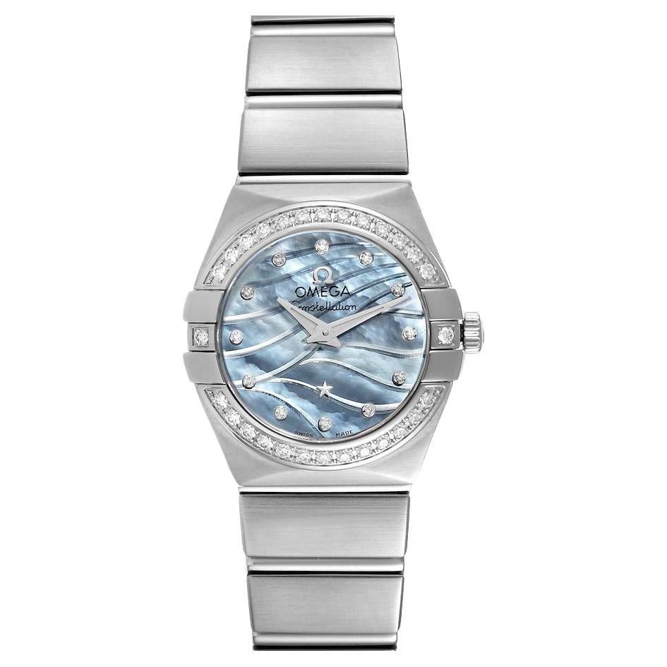 Omega Constellation Quartz 24 MOP Diamond Watch 123.15.24.60.57.001 Box Card