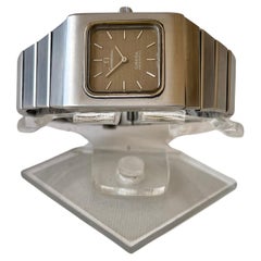 Omega Constellation Quarz Automatik Datum Seltene dunkle Zifferblatt Quadratische Face Uhr