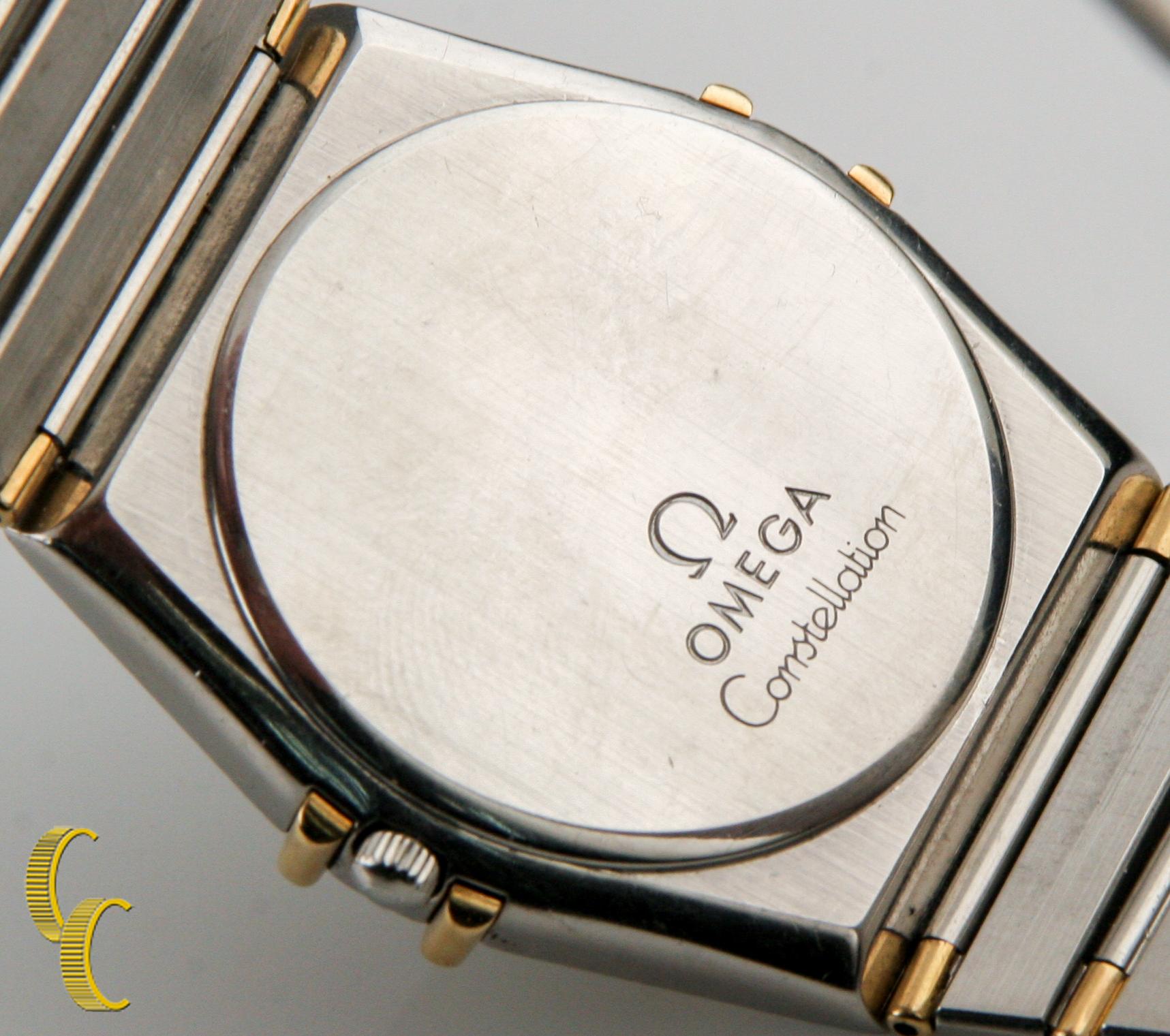 Omega Montre Constellation en quartz bicolore avec cadran en diamants et fonction de date Pour hommes en vente