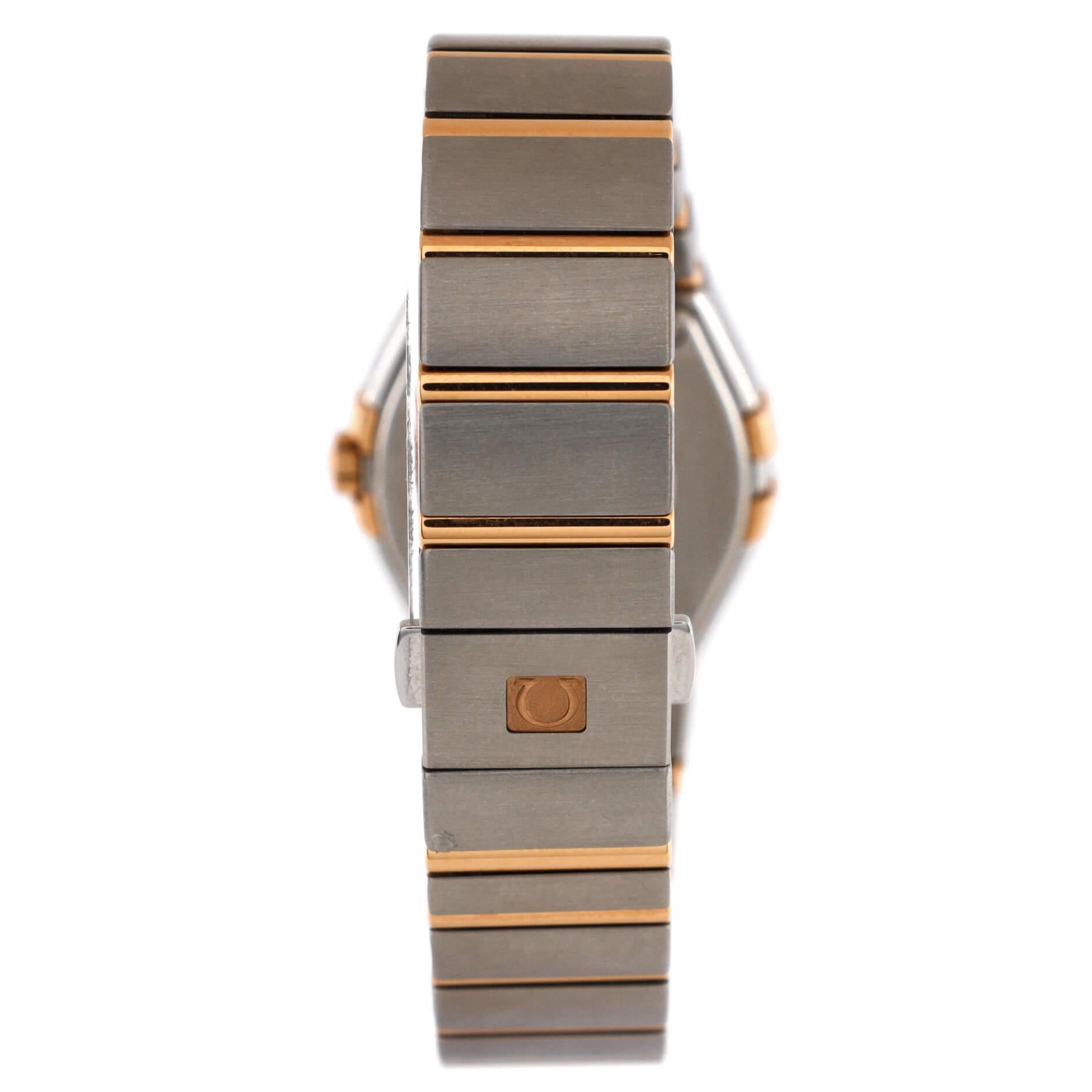 Women's or Men's Omega Constellation Quartz Watch Stainless Steel and Rose Gold with Diamond